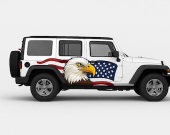 Weißkopfseeadler Auto Aufkleber - USA Flagge Vinyl Wrap für alle Fahrzeuge