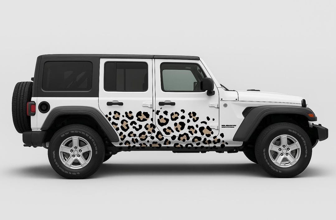 Leopard Print Car Decal: Safari Animal Side Vinyl Wrap for Trucks, Suvs ...