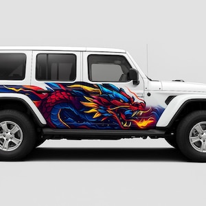 Dragon Side Decal Bright Vinyl Car Wrap Fantasy Graphic Sticker Custom SUV Vehicle Art