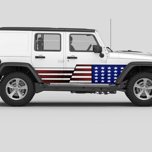 USA Flag Side Decal fits for Jeep Wrangler – Patriotic American Vinyl Wrap