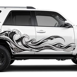 Tribal Turtle Wave Car Decal - SUV Truck Vinyl Graphics
