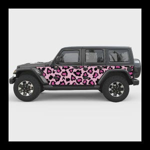 Pink Leopard Print Car Wrap: Universal Vehicle Side Decal