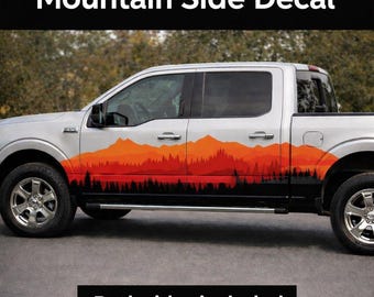 Mountain Sunset Side Decal – Forest Landscape Wrap for SUV & Adventure Vehicles