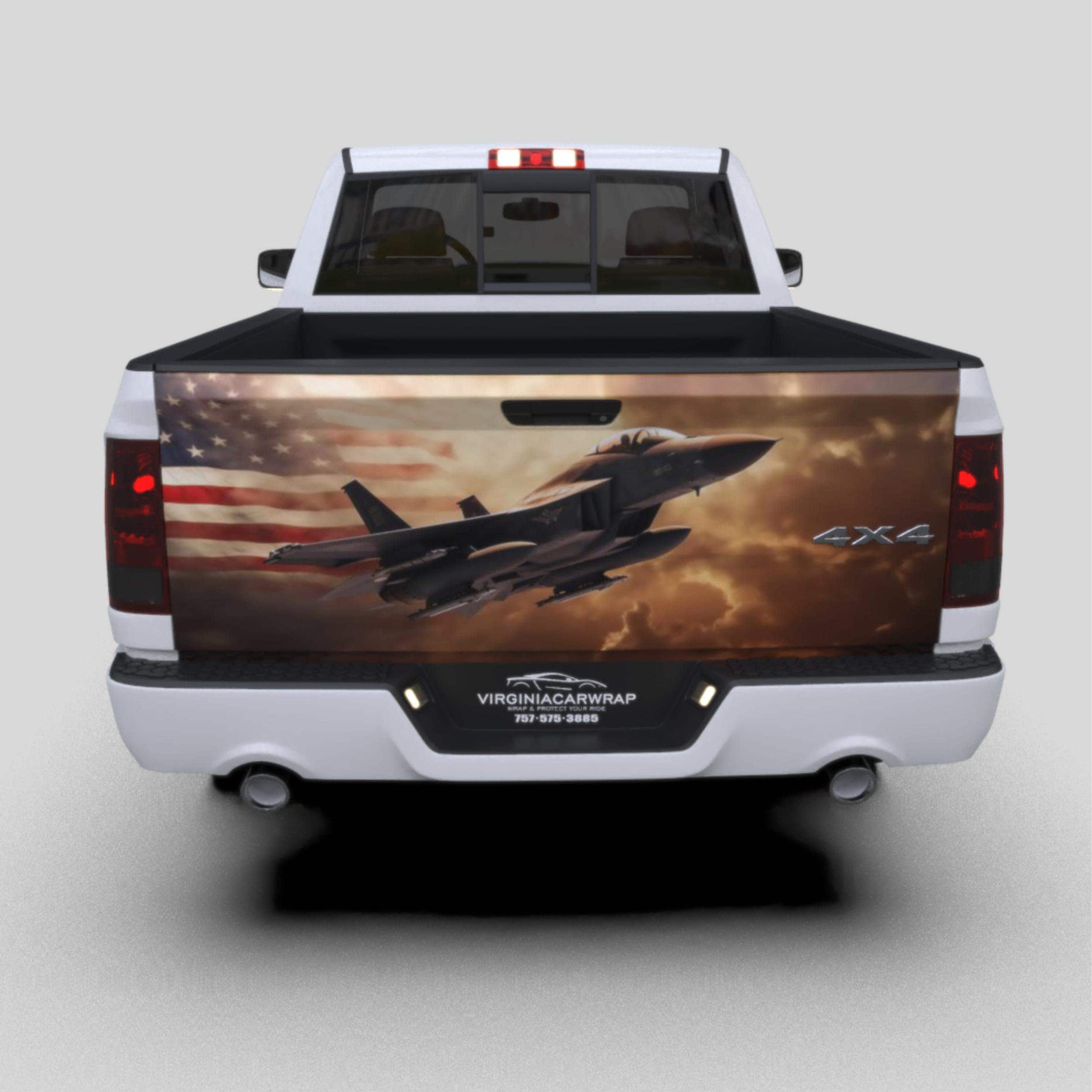 American Flag Thin Red Line Firefighters Tailgate Wrap Vinyl Graphic Decal Sticker Truck Campers