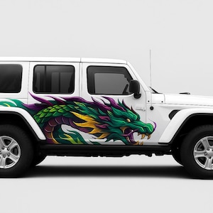 Dragon Side Decal Bright Vinyl Car Wrap Fantasy Graphic Sticker Custom SUV Vehicle Art