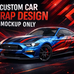 Custom Car Wrap Design Mockup – Personalized Vehicle Graphics (Digital)