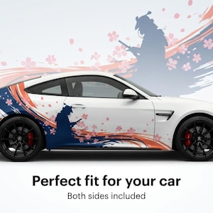 Samurai Car Decal – Sakura Cherry Blossom Side Wrap for SUV & Truck