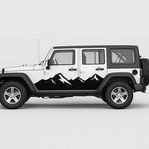 Mountain Side Decal for SUV & Fits for Jeep Wrangler | Outdoor Adventure Vehicle Sticker, Off-Road Graphic, Durable Weatherproof Vinyl