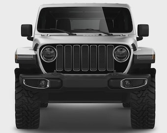 Fits for Jeep Wrangler | Solid Color grille graphics decals | Sticker Grille