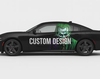 Custom Car Side Wrap – Personalized Design for Any Vehicle Size | Joker, Anime & More