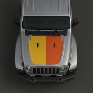 Split Color Hood Decal fits for Jeep Wrangler JL 2018–2024