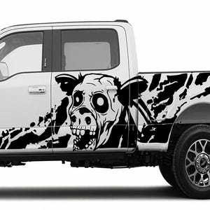Zombie Cow Side Decal – Zombie Cow Graphic Vinyl for Pickup Truck or Van