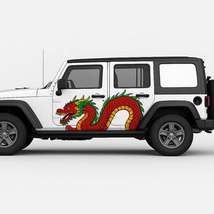 Dragon Side Decal Bright Vinyl Car Wrap Fantasy Graphic Sticker Custom SUV Vehicle Art