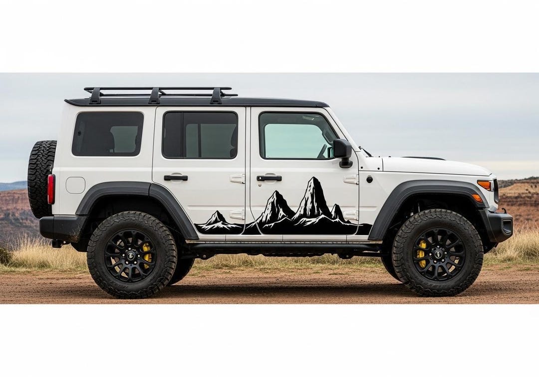Mountain Peaks Vinyl Decal – Adventure Car Side Sticker | Custom ...