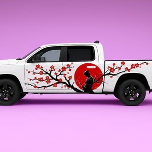 Samurai Sword Car Side Decal — Epic Warrior Design in Anime Style | JDM, Samurai Sword Decal, Anime Wrap, Custom Car Art