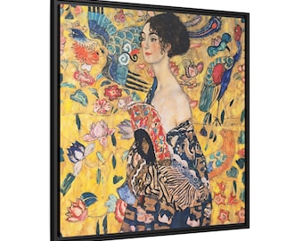 Woman with fan (1917-1918) by Gustav Klimt / Toile encadrée sur caisse américaine