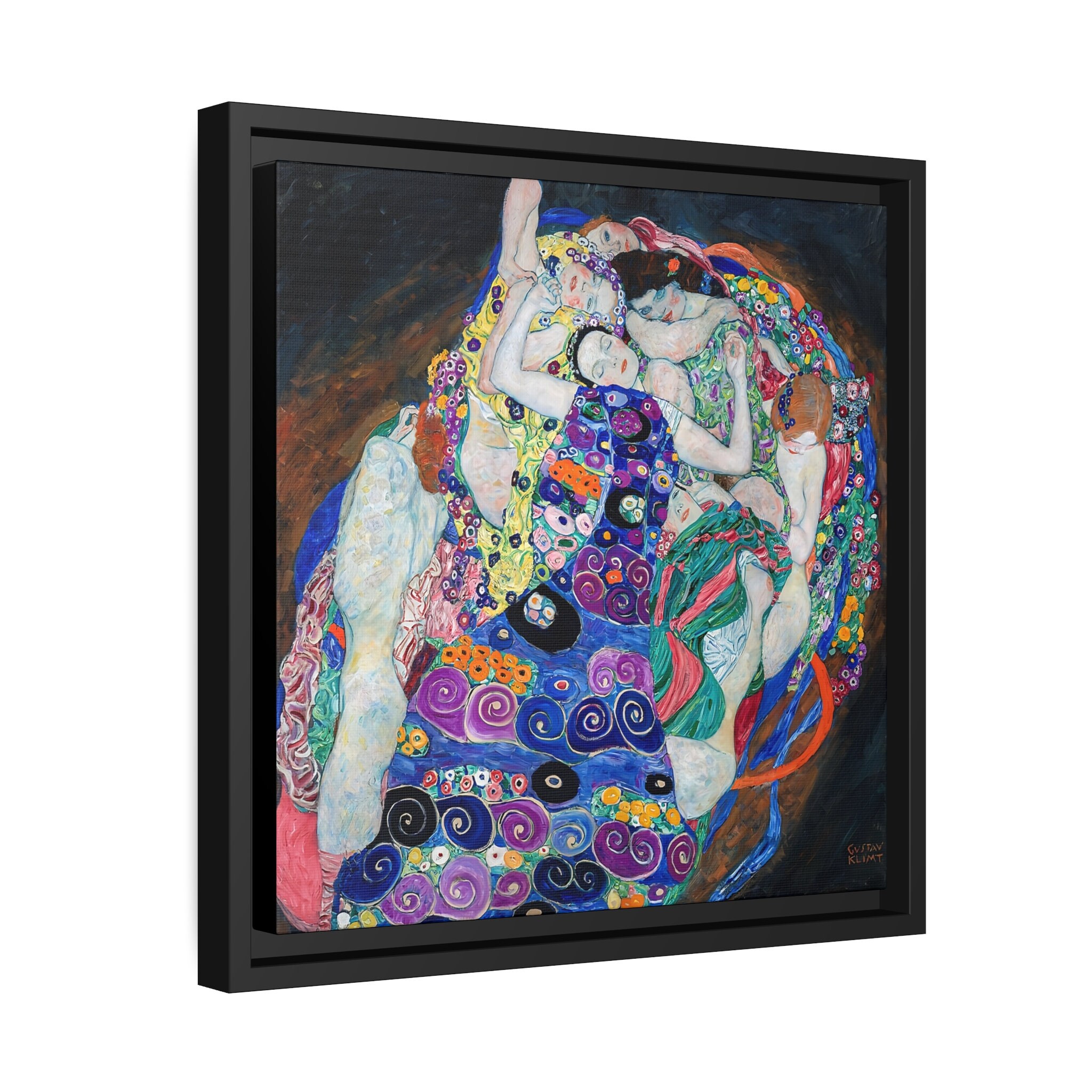 The Maiden (1913) by Gustav Klimt / Framed Canvas on American Box