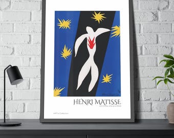 The Fall of Icarus (1943) by Henri Matisse / Framed Poster ART's Collection series