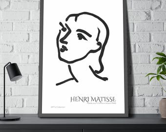 Nadia with Straight Hair (1948) by Henri Matisse / Framed Poster ART's Collection series