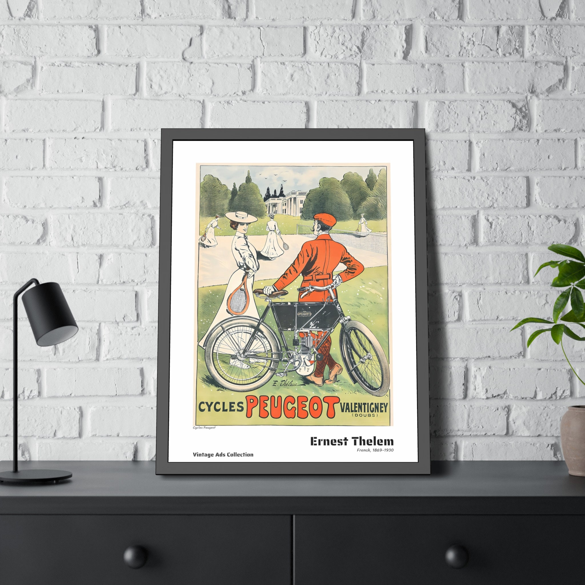 PEUGEOT / à Valentigney : Affiche lithographiée illustrée du Lion de la firme. I
