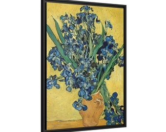 Irises (1890) by Vincent van Gogh / Toile encadrée sur caisse américaine