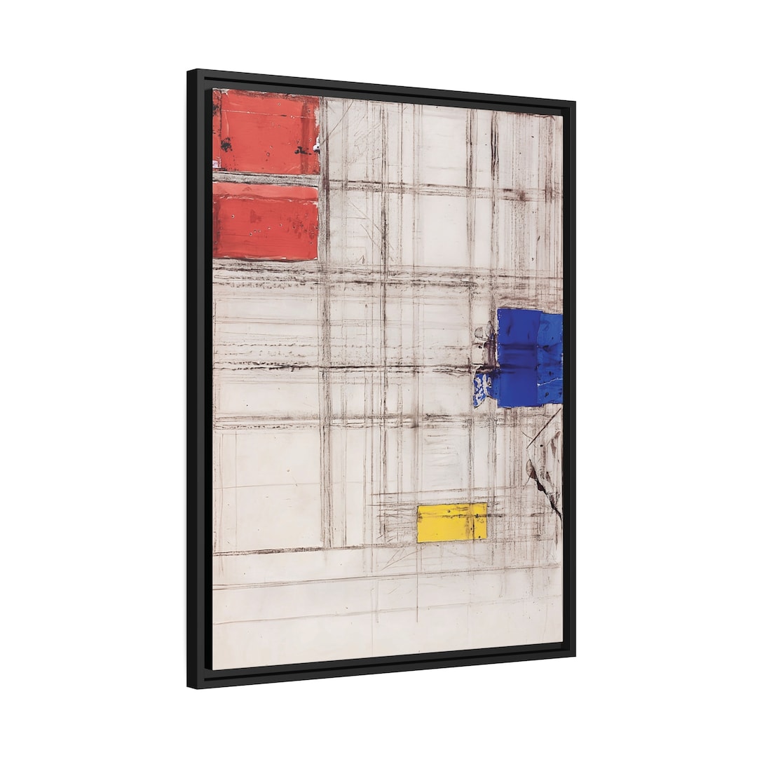 Modrian Framed Study for a Composition (1940-1941) by Piet Mondrian / Framed Canvas on ...