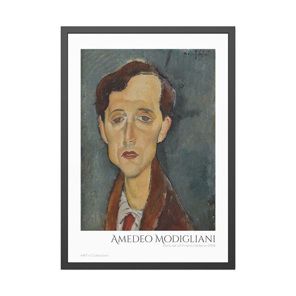 Portrait of Frans Hellens (1919) by Amedeo Modigliani / Framed Poster ART's Collection series