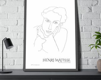 Pensive Woman (1936) by Henri Matisse / Framed Poster ART's Collection series