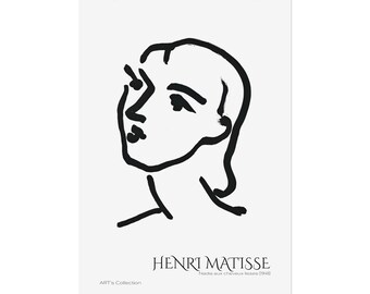 Nadia with Straight Hair (1948) by Henri Matisse / Printed Poster - ART's Collection Series