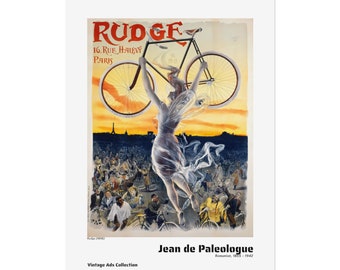 Rudge (1898) by Jean De Paleologue / Printed Poster - Vintage Ads
