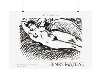 Nude Lying on a Sofa (circa 1927) by Henry Matisse / Printed Poster - ART's Collection Series