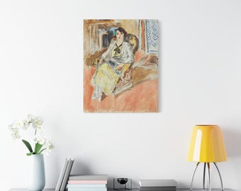 Seated Girl, Yellow Dress (1921-1922) by Henri Matisse / Fine Art Reproduction on Canvas / Thickness 3.2 cm - 1.25 inch