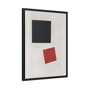 Black Square and Red Square (1915) by Kazimir Malevich / Framed canvas on American box