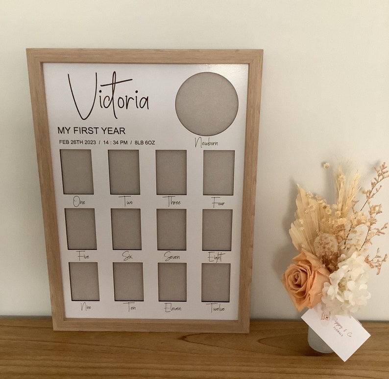 Babys first year personalised photo frame etsy australia