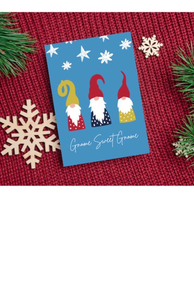 Gnome Sweet Gnome Print, Holiday Printables, Instant Download