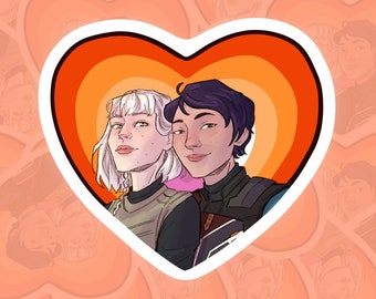 Lesbian Heart Vinyl Sticker - Weather Resistant Matte Decal