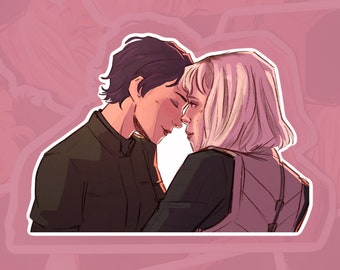Sabine and Shin Kissing Sticker - Weather-Resistant Matte Vinyl