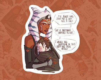 Protective Ahsoka & Shin Tano Vinyl Sticker - Weather-Resistant, Matte