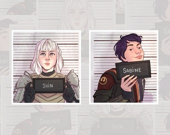 Sabine and Shin Mugshot Sticker - Weather-Resistant Vinyl Decal