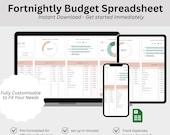 Fortnightly Budget Planner for Google Sheets • Budget Spreadsheet • Budget Template • Bi-Weekly Budget Template • Fortnight Budget