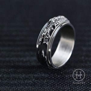 Fidget-drakenring voor mannen, spinnerring voor stressverlichting, angstring, zorgenring voor verjaardagscadeau, handgemaakte sieraden voor hem.