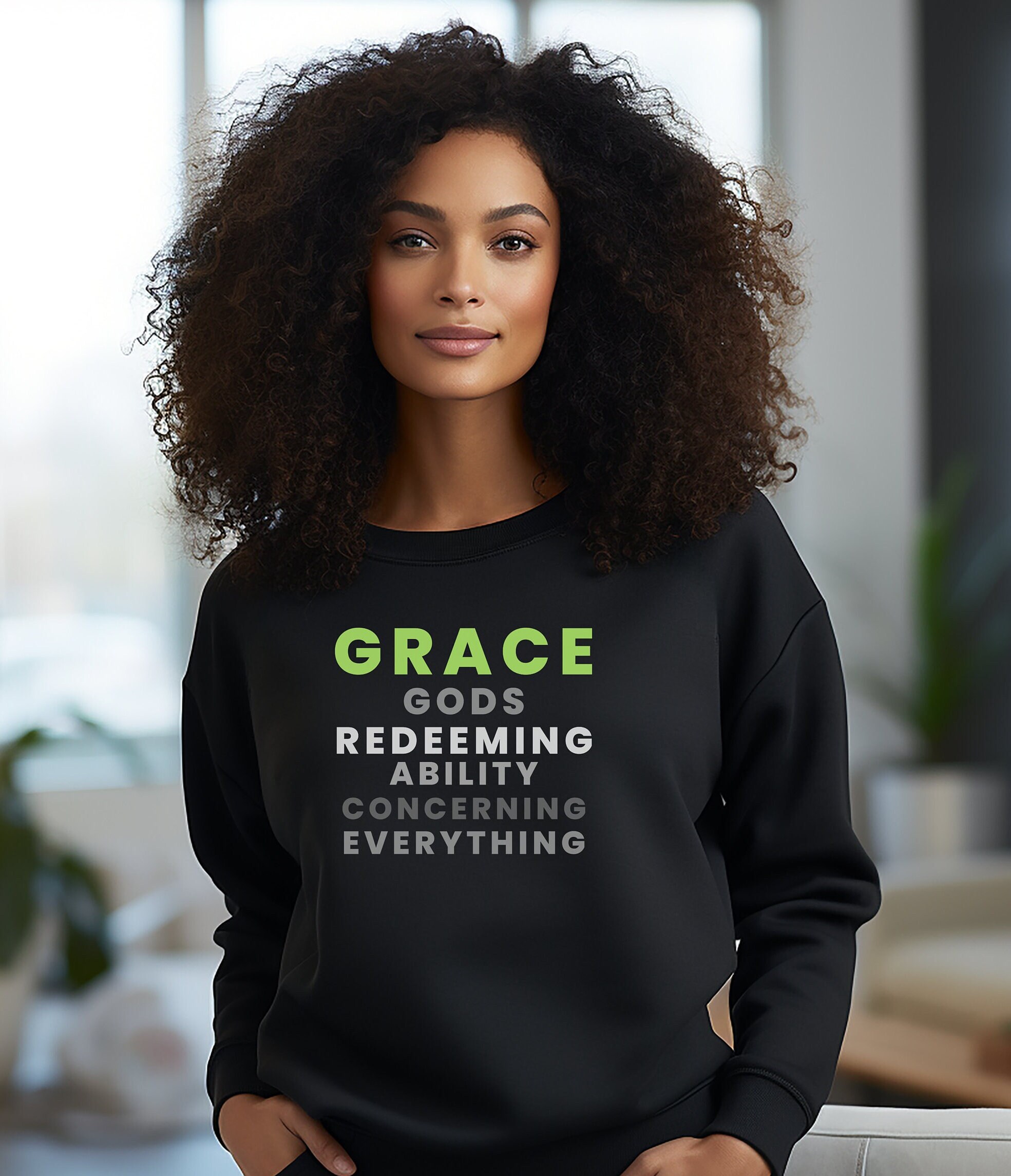 Grace Sweatshirt, Christian Clothing, Grace Apparel, Religious, Clothing, Bible, God Etsy
