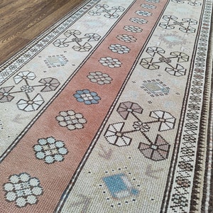 Tappeto Oushak fatto a mano: lana turca vintage 3x10