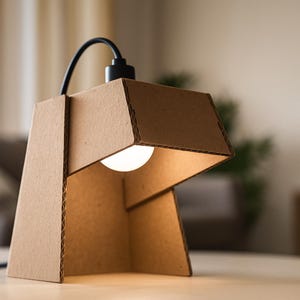 Plantilla de lámpara de cartón DIY - Proyecto de manualidades fácil - Archivos SVG DXF: ¡Descarga instantánea!