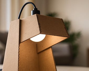 Cardboard DIY Lamp Template - Easy Craft Project - SVG DXF Files: Instant Download!
