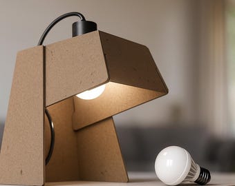 Cardboard DIY Lamp Template Easy Craft Project SVG DXF Files