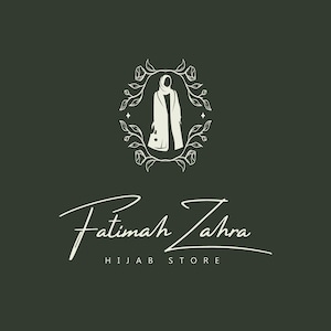 Hijab Store Logo, elegantes Hijab & Abaya Store Logo Design Muslimische Frau Shop Logo, bearbeitbare Canva Vorlage Bild 1