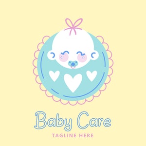Baby-Logo, Babypflege-Logo, Baby Small Business Logo, Babyparty-Logo, benutzerdefiniertes Baby-Logo, Baby-Premium-Logo, Baby bearbeitbares Logo, Baby-Mockup Bild 1