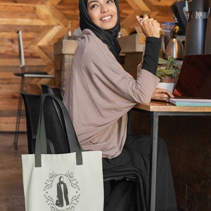 Hijab Store Logo, Elegant Hijab & Abaya Store Logo Design Muslim Woman Shop Logo, Editable Canva Template image 3