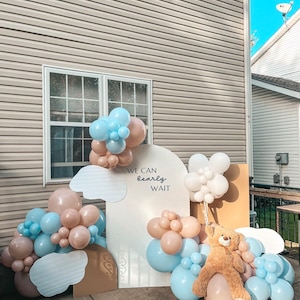 Gender reveal balloon arch kit baby reveal decor baby shower balloons pink and blue balloon garland pregnancy reveal party balloon backdrop